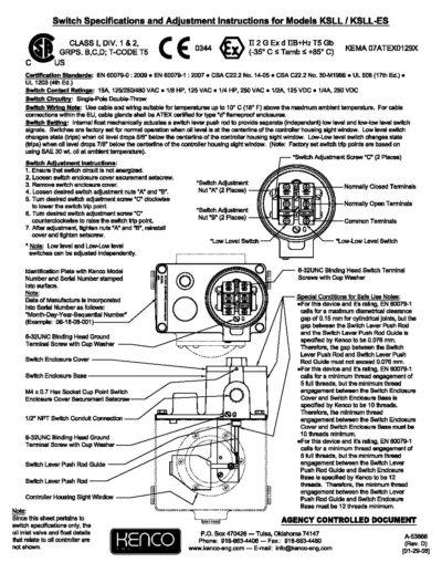 Controller Ksll Ksll Es Install Kenco